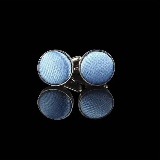 Sky Blue Round Cuff Links