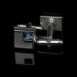 C31, Golden rectangular rhinestone cufflinks