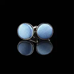 color: Sky Blue Round Cuff Links