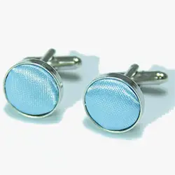 color: Sky Blue Round Cuff Links