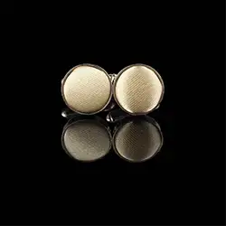 color: Gold/Beige Round Cuff Link