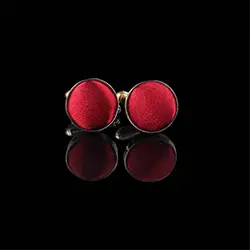 color: Red Round Cufflink