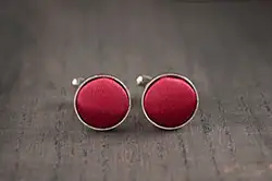 color: Dark Red Round Cufflinks