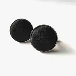 color: Black Round Cufflinks