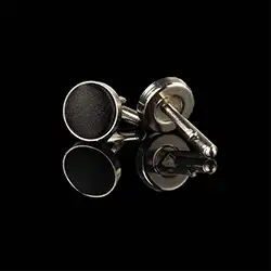 color: Black Round Cufflinks