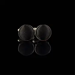 color: Black Round Cufflinks