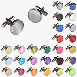 color: Dark Brown Round Cufflinks
