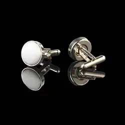 color: Silver Round Cufflinks