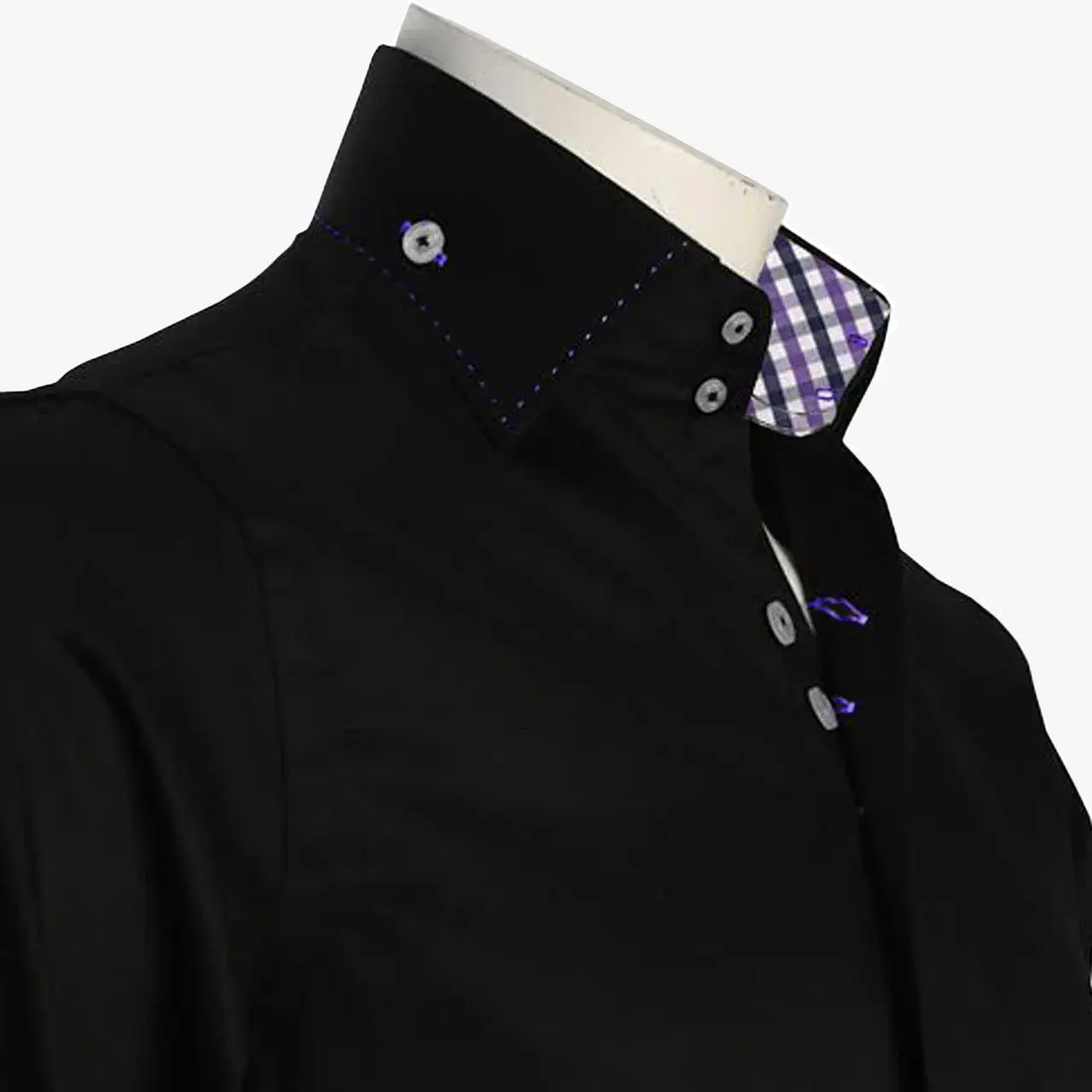 Men's White Shirt with two buttons collar